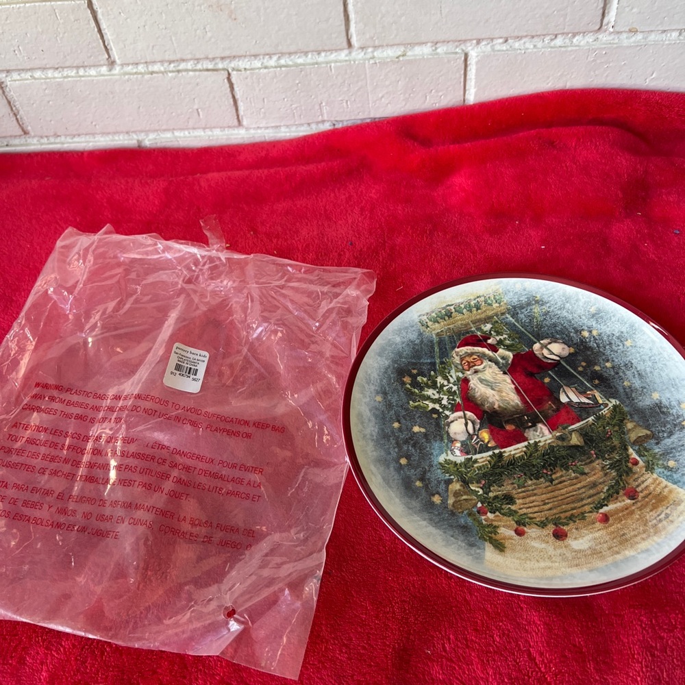 Pottery Barn Kids Red and White Holiday Decor Plate